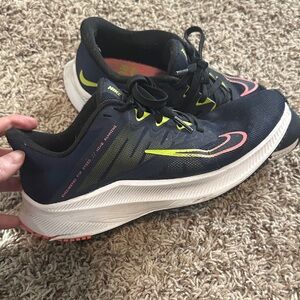 Nike Navy and Neon Yellow Athletic Shoes